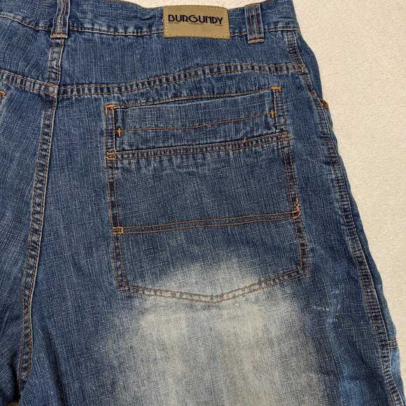 Burgundy Brand Bleached Denim Shorts w/Zippered Pockets - size 42 Waist* - Picture 5 of 7